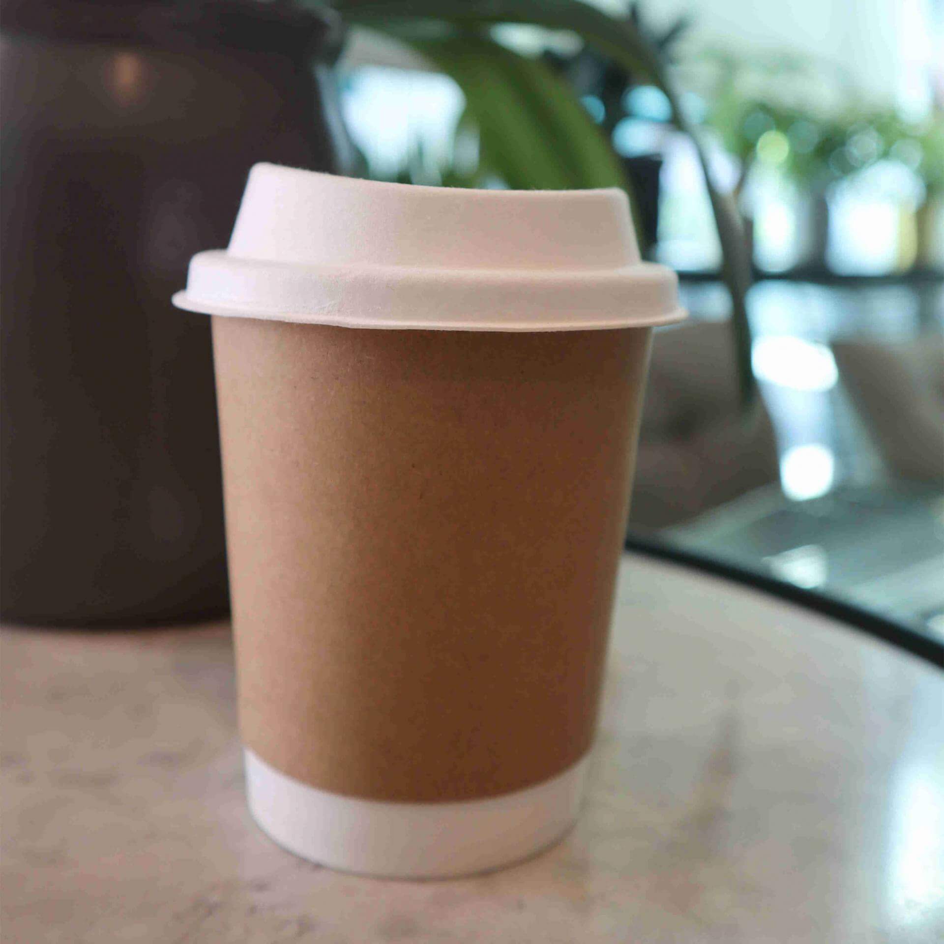 90mm white disposable coffee cups with lids