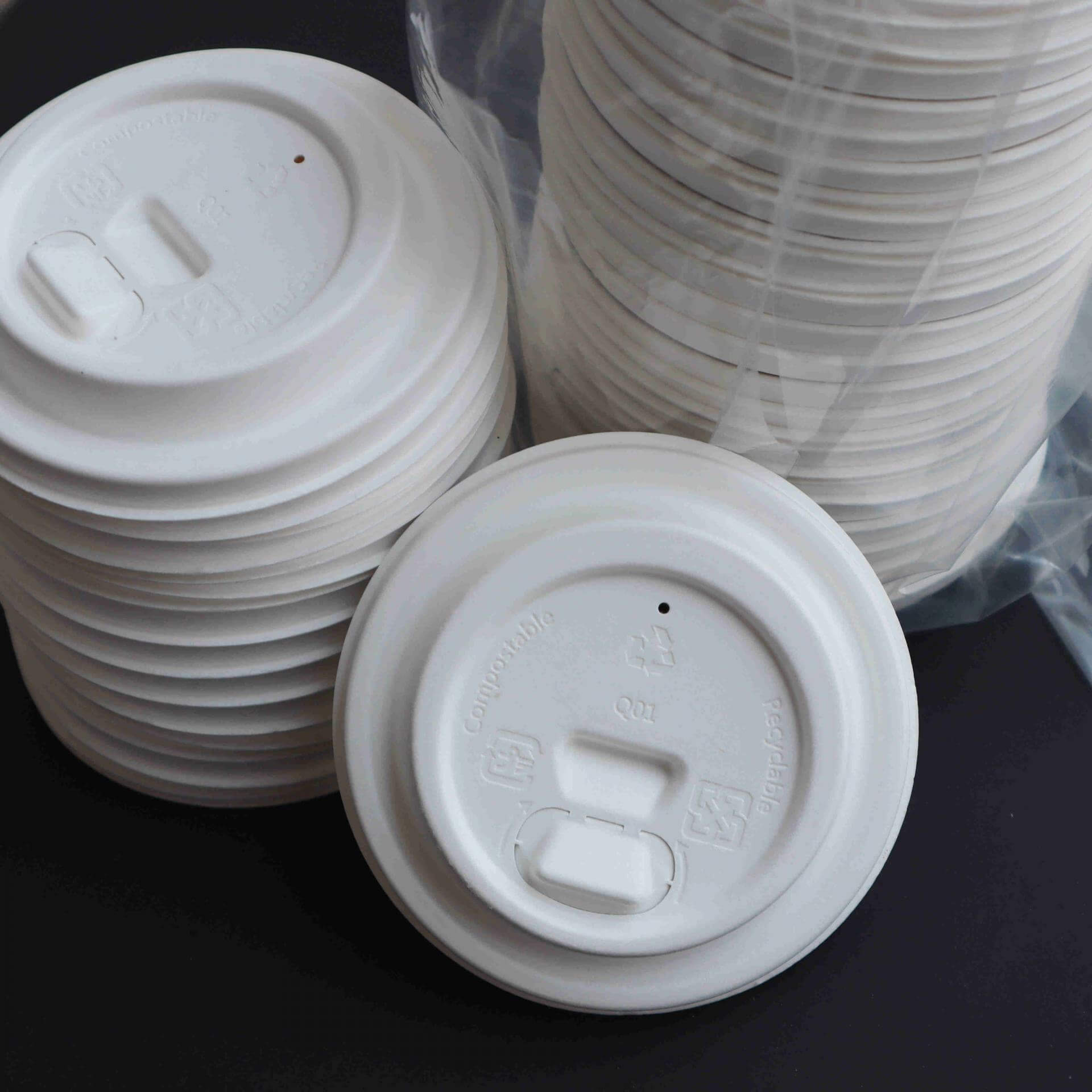 sugarcane 86.5mm biodegradable coffee cup lids