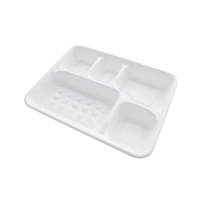 Compostable 5 COMPARTMENT BAGASSE TRAYS