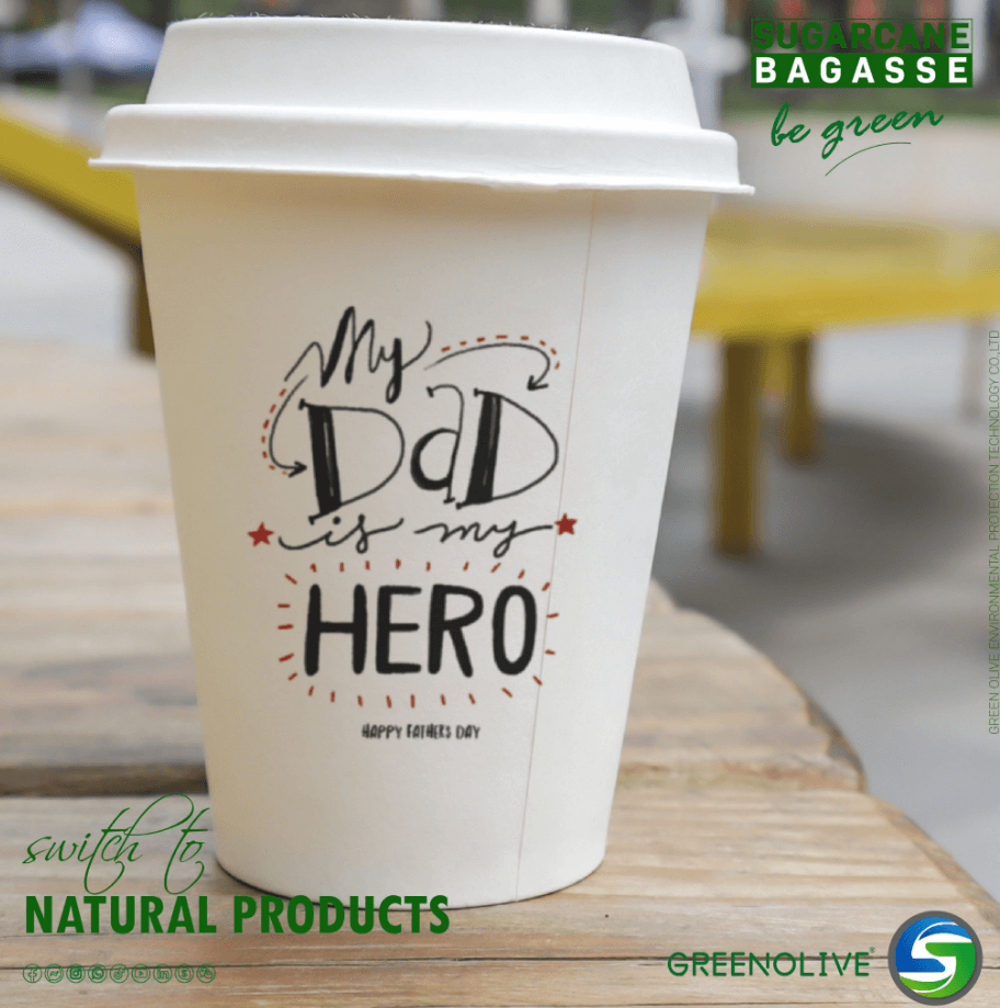 GREENOLIVE develops bagasse coffee cup lids made from bagasse
