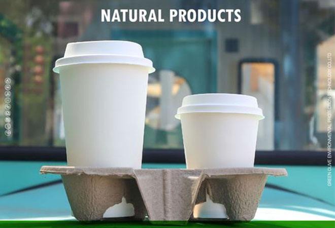 Bagasse turns Waste Into treasure into paper cup holders